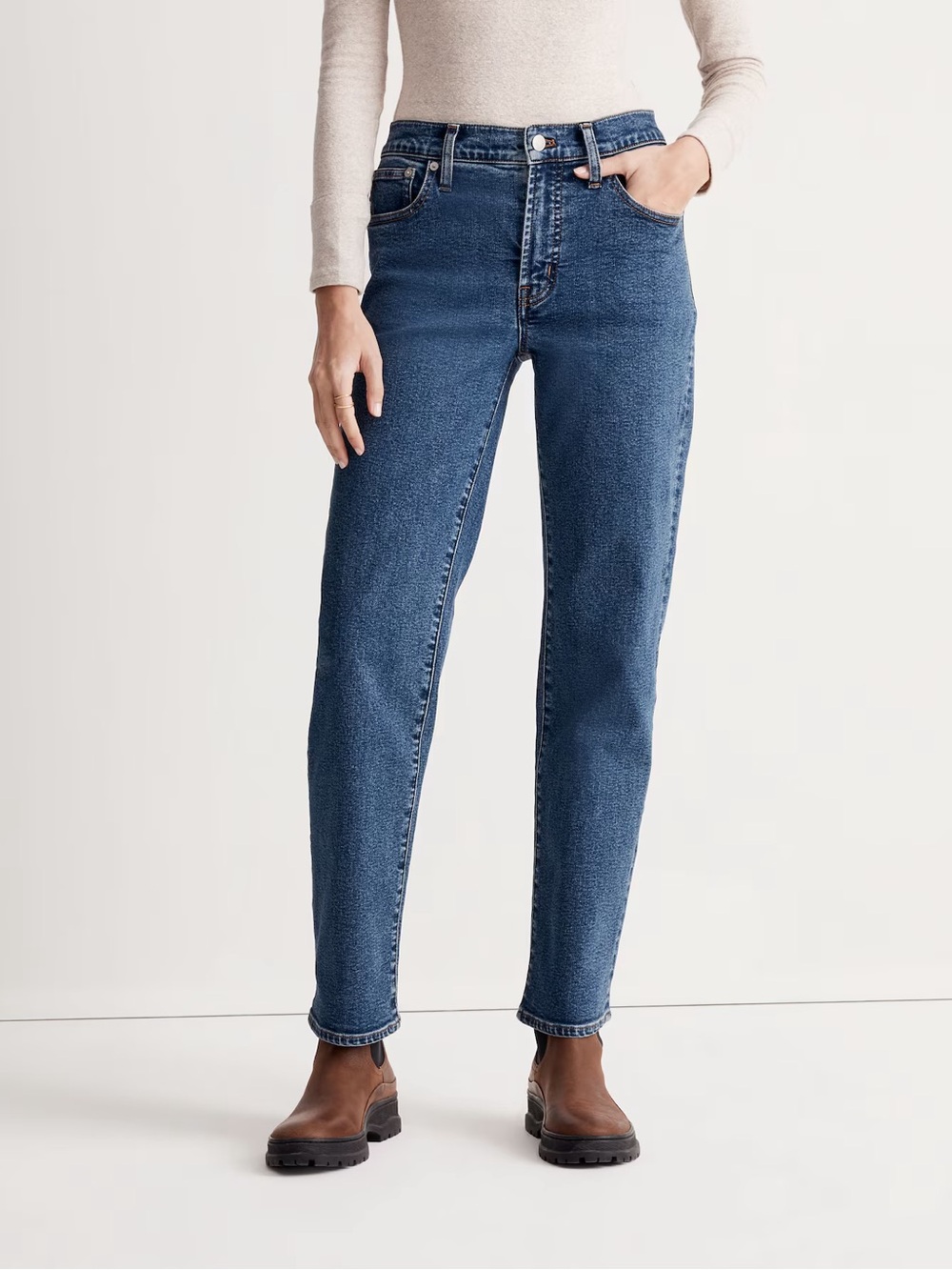 Madewell Straight-Leg Jeans in Deep Blue Wash